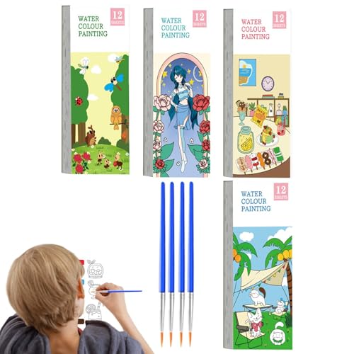 Sghtil Malstempel, Malpapier für 4 x Taschenmalbücher | Malbücher für Reisen, Kunst und Handwerk, Aquarell-Malset für Sghtil Malstempel, Malpapier für 4 x Taschenmalbücher | Malbücher für Reisen, Kunst und Handwerk, Aquarell-Malset für von Sghtil