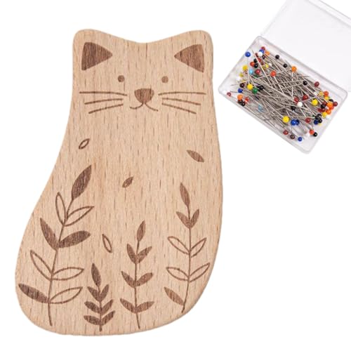 Sghtil Nadelkissen, magnetisch, Nadelhalter aus Holz – mit hundert Nadeln, Mehrzweckkissen, für Quilting, Stickerei Sghtil Nadelkissen, magnetisch, Nadelhalter aus Holz – mit hundert Nadeln, Mehrzweckkissen, für Quilting, Stickerei von Sghtil