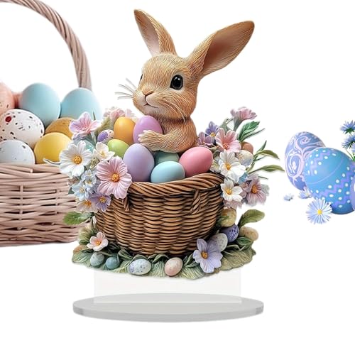 Sghtil Ostertischschild, Oster-Tischdekoration, Urlaubstisch-Ornament, 2D-Acryl-Tischdekoration für Zuhause, Dekoration für Zuhause, als Dekoration für das Ostereier Sghtil Ostertischschild, Oster-Tischdekoration, Urlaubstisch-Ornament, 2D-Acryl-Tischdekoration für Zuhause, Dekoration für Zuhause, als Dekoration für das Ostereier von Sghtil