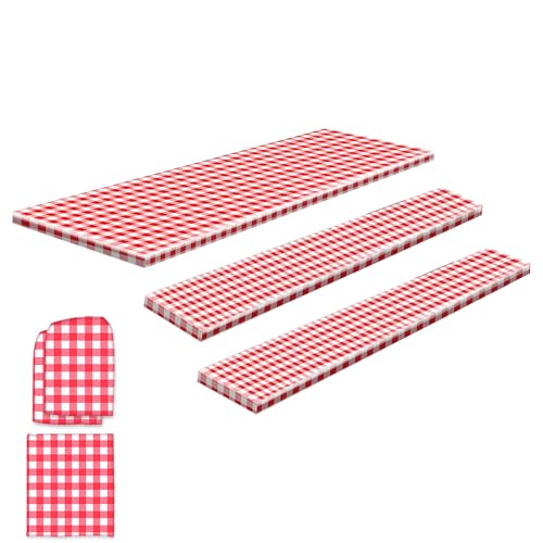 Sghtil Outdoor Picknick Tischdecke,Picknicktisch-Abdeckung mit Bankbezügen - wasserdichte Schutzdecke In Rot Weiß Karomuster Für Terrasse Grillplatz Camping Garten Sghtil Outdoor Picknick Tischdecke,Picknicktisch-Abdeckung mit Bankbezügen - wasserdichte Schutzdecke In Rot Weiß Karomuster Für Terrasse Grillplatz Camping Garten von Sghtil