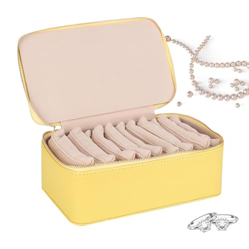 Sghtil Schmuckschatulle für Reisen, Organizer für Halsketten, Ringe und Schmuck – elegantes Design mit 12 Fächern – kompakt und tragbar – Geschenkidee für Großmutter oder Mutter Sghtil Schmuckschatulle für Reisen, Organizer für Halsketten, Ringe und Schmuck – elegantes Design mit 12 Fächern – kompakt und tragbar – Geschenkidee für Großmutter oder Mutter von Sghtil