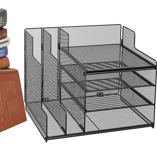 Sghtil Schreibtisch-Organizer für den Schreibtisch, Schreibtisch-Organizer mit Schubladen | Schreibtisch-Organizer Metall 4 Tier Desk Organizer – Briefablage mit Stifthalter Multifunktional Sghtil Schreibtisch-Organizer für den Schreibtisch, Schreibtisch-Organizer mit Schubladen | Schreibtisch-Organizer Metall 4 Tier Desk Organizer – Briefablage mit Stifthalter Multifunktional von Sghtil