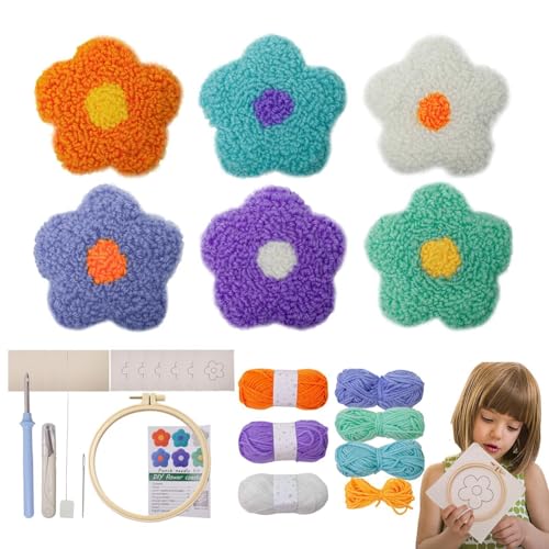 Sghtil Stanznadel-Untersetzer-Set, Stanznadel-Set, 6 Blumenkunst-Untersetzer, Untersetzer, Teppich-Untersetzer mit Fäden Sghtil Stanznadel-Untersetzer-Set, Stanznadel-Set, 6 Blumenkunst-Untersetzer, Untersetzer, Teppich-Untersetzer mit Fäden von Sghtil