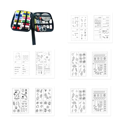 Sghtil Stickbuch-Set für Anfänger, Stickbuch-Kit, tragbares Nähset für Erwachsene, handgemachte Stichbuch-Stickerei-Set, Motiv: Sghtil Stickbuch-Set für Anfänger, Stickbuch-Kit, tragbares Nähset für Erwachsene, handgemachte Stichbuch-Stickerei-Set, Motiv: von Sghtil
