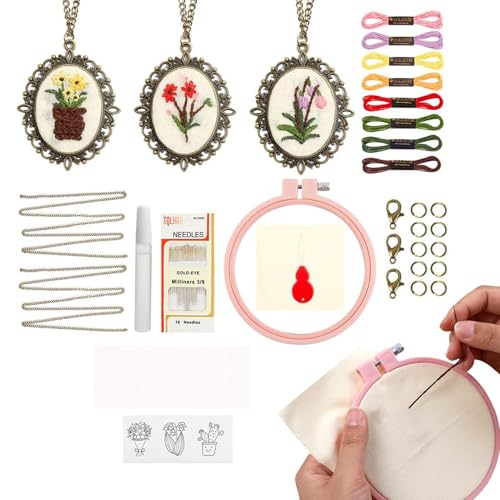 Sghtil Stickset, Anfänger-Stickset für Erwachsene, Anhänger-Set zum Nähen | Professionelle Stick-Anhänger-Halskette für Anfänger und Profis Sghtil Stickset, Anfänger-Stickset für Erwachsene, Anhänger-Set zum Nähen | Professionelle Stick-Anhänger-Halskette für Anfänger und Profis von Sghtil