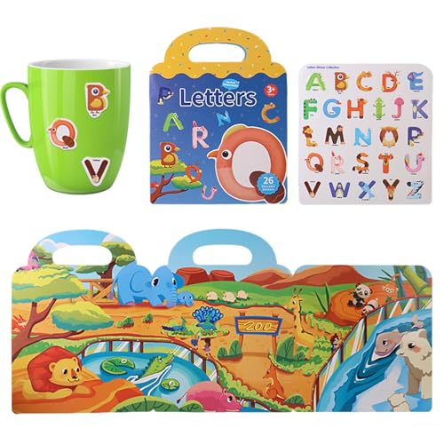Sghtil Stilles Stickerbuch, wasserdicht, Stickerbuch, Aktivitätsbücher für Reiseaufkleber – ruhige Zeitaktivitäten für die Kinder, Lernspielzeug für Kinder Sghtil Stilles Stickerbuch, wasserdicht, Stickerbuch, Aktivitätsbücher für Reiseaufkleber – ruhige Zeitaktivitäten für die Kinder, Lernspielzeug für Kinder von Sghtil
