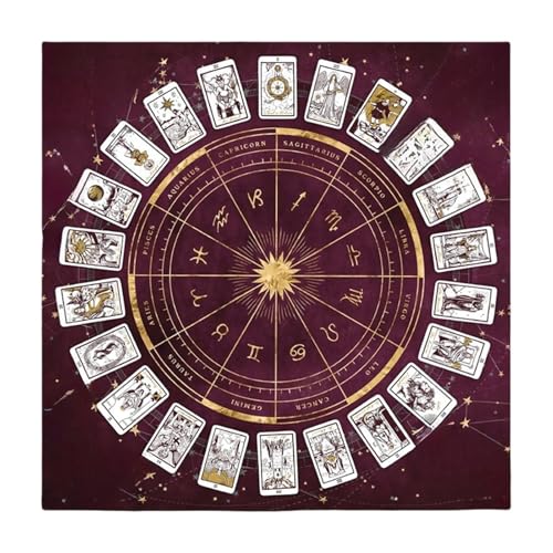 Sghtil Tarotteppich – quadratische Tischdecke, Wahrsagerisches Zubehör | Metaphysische Spielunterlage für Karten und Runen – Flanell vielseitig für Männer und Frauen Sghtil Tarotteppich – quadratische Tischdecke, Wahrsagerisches Zubehör | Metaphysische Spielunterlage für Karten und Runen – Flanell vielseitig für Männer und Frauen von Sghtil