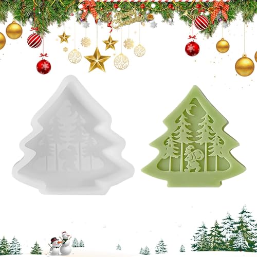Sghtil Weihnachtsbaumkerzenform, Weihnachtsbaumform zur Herstellung von Kerzen | Dekorative Gießformen, Weihnachtskerzenformen, Silikonformen für Dekorationen von Sghtil