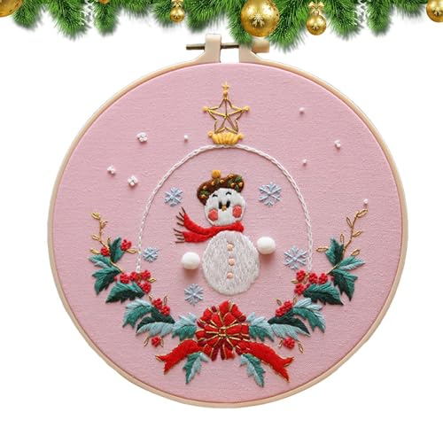 Sghtil Weihnachtsstickerei-Set, Ornamente, Stickset mit Weihnachtsmann, tragbares Weihnachtskreuz, Stickset für Anfänger, Erwachsene und Sghtil Weihnachtsstickerei-Set, Ornamente, Stickset mit Weihnachtsmann, tragbares Weihnachtskreuz, Stickset für Anfänger, Erwachsene und von Sghtil