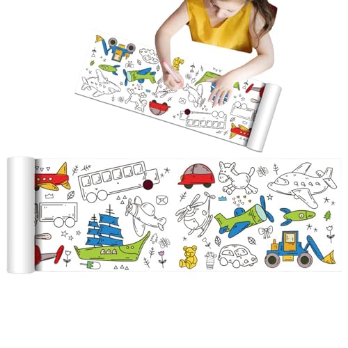 Sghtil Zeichenpapierrolle, Malpapierrolle für Kinder, Cartoon-Farbroller, für Schule und Heimunterricht, Easy Paint Toy im Wohnzimmer, von Sghtil