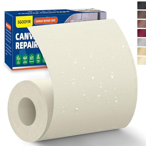 10x200cm Flicken Selbstklebend Stoff, Beige und Weiß Selbstklebender Stoffkleber Textilkleber, Wasserdichtes Leinwand Stoff Selbstklebend Reparatur Patches für Zelte, Sofa, RV Markise, Stühle 10x200cm Flicken Selbstklebend Stoff, Beige und Weiß Selbstklebender Stoffkleber Textilkleber, Wasserdichtes Leinwand Stoff Selbstklebend Reparatur Patches für Zelte, Sofa, RV Markise, Stühle von Sgooyir