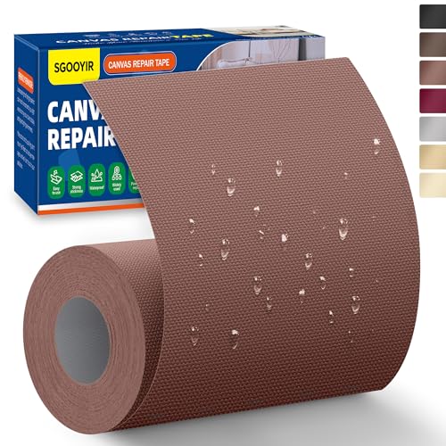 10x200cm Flicken Selbstklebend Stoff, Dunkelbraun Selbstklebender Stoffkleber Textilkleber, Wasserdichtes Leinwand Stoff Selbstklebend Reparatur Patches für Zelte, Sofa, RV Markise, Stühle 10x200cm Flicken Selbstklebend Stoff, Dunkelbraun Selbstklebender Stoffkleber Textilkleber, Wasserdichtes Leinwand Stoff Selbstklebend Reparatur Patches für Zelte, Sofa, RV Markise, Stühle von Sgooyir