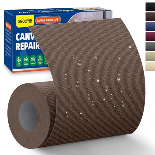 10x200cm Flicken Selbstklebend Stoff, Dunkleres Braun Selbstklebender Stoffkleber Textilkleber, Wasserdichtes Leinwand Stoff Selbstklebend Reparatur Patches für Zelte, Sofa, RV Markise, Stühle 10x200cm Flicken Selbstklebend Stoff, Dunkleres Braun Selbstklebender Stoffkleber Textilkleber, Wasserdichtes Leinwand Stoff Selbstklebend Reparatur Patches für Zelte, Sofa, RV Markise, Stühle von Sgooyir