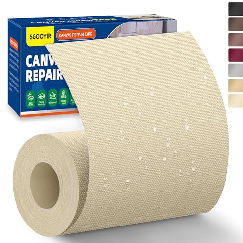 10x200cm Flicken Selbstklebend Stoff, Hellbeige Selbstklebender Stoffkleber Textilkleber, Wasserdichtes Leinwand Stoff Selbstklebend Reparatur Patches für Zelte, Sofa, RV Markise, Stühle 10x200cm Flicken Selbstklebend Stoff, Hellbeige Selbstklebender Stoffkleber Textilkleber, Wasserdichtes Leinwand Stoff Selbstklebend Reparatur Patches für Zelte, Sofa, RV Markise, Stühle von Sgooyir