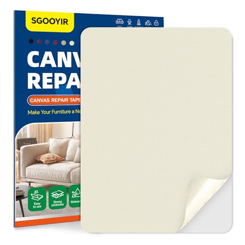 21x28cm Flicken Selbstklebend Stoff, Beige und Weiß Selbstklebender Stoffkleber Textilkleber, Wasserdichtes Leinwand Stoff Selbstklebend Reparatur Patches für Zelte, Sofa, RV Markise, Stühle 21x28cm Flicken Selbstklebend Stoff, Beige und Weiß Selbstklebender Stoffkleber Textilkleber, Wasserdichtes Leinwand Stoff Selbstklebend Reparatur Patches für Zelte, Sofa, RV Markise, Stühle von Sgooyir