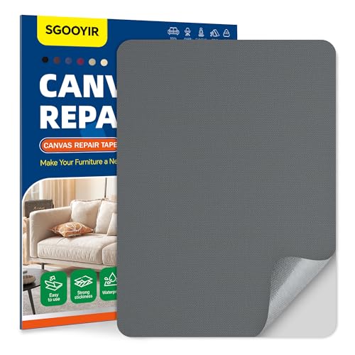 21x28cm Flicken Selbstklebend Stoff, Dunkelgrau Selbstklebender Stoffkleber Textilkleber, Wasserdichtes Leinwand Stoff Selbstklebend Reparatur Patches für Zelte, Sofa, RV Markise, Stühle 21x28cm Flicken Selbstklebend Stoff, Dunkelgrau Selbstklebender Stoffkleber Textilkleber, Wasserdichtes Leinwand Stoff Selbstklebend Reparatur Patches für Zelte, Sofa, RV Markise, Stühle von Sgooyir