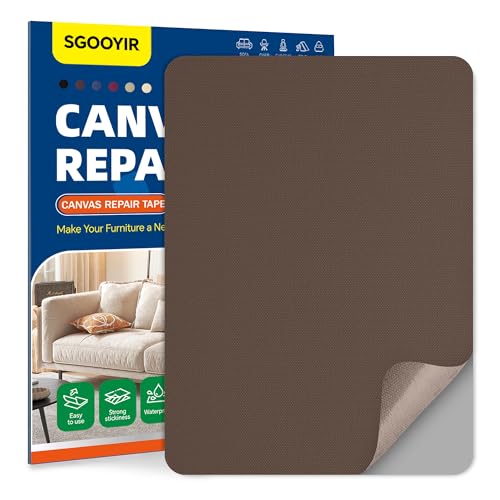 21x28cm Flicken Selbstklebend Stoff, Dunkleres Braun Selbstklebender Stoffkleber Textilkleber, Wasserdichtes Leinwand Stoff Selbstklebend Reparatur Patches für Zelte, Sofa, RV Markise, Stühle 21x28cm Flicken Selbstklebend Stoff, Dunkleres Braun Selbstklebender Stoffkleber Textilkleber, Wasserdichtes Leinwand Stoff Selbstklebend Reparatur Patches für Zelte, Sofa, RV Markise, Stühle von Sgooyir