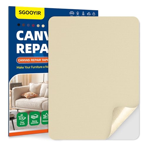 21x28cm Flicken Selbstklebend Stoff, Hellbeige Selbstklebender Stoffkleber Textilkleber, Wasserdichtes Leinwand Stoff Selbstklebend Reparatur Patches für Zelte, Sofa, RV Markise, Stühle 21x28cm Flicken Selbstklebend Stoff, Hellbeige Selbstklebender Stoffkleber Textilkleber, Wasserdichtes Leinwand Stoff Selbstklebend Reparatur Patches für Zelte, Sofa, RV Markise, Stühle von Sgooyir