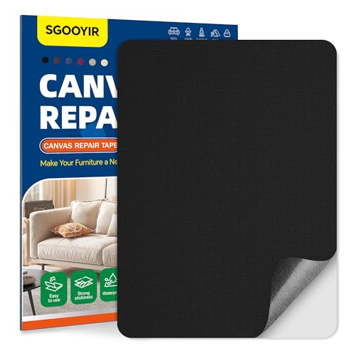 21x28cm Flicken Selbstklebend Stoff, Schwarz Selbstklebender Stoffkleber Textilkleber, Wasserdichtes Leinwand Stoff Selbstklebend Reparatur Patches für Zelte, Sofa, RV Markise, Stühle 21x28cm Flicken Selbstklebend Stoff, Schwarz Selbstklebender Stoffkleber Textilkleber, Wasserdichtes Leinwand Stoff Selbstklebend Reparatur Patches für Zelte, Sofa, RV Markise, Stühle von Sgooyir