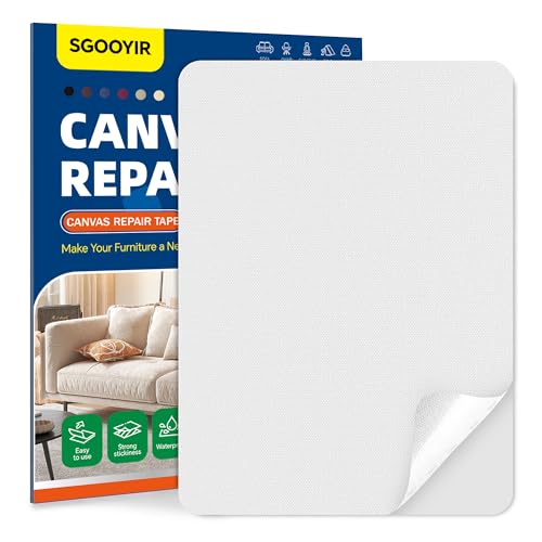 21x28cm Flicken Selbstklebend Stoff, Weiß Selbstklebender Stoffkleber Textilkleber, Wasserdichtes Leinwand Stoff Selbstklebend Reparatur Patches für Zelte, Sofa, RV Markise, Stühle 21x28cm Flicken Selbstklebend Stoff, Weiß Selbstklebender Stoffkleber Textilkleber, Wasserdichtes Leinwand Stoff Selbstklebend Reparatur Patches für Zelte, Sofa, RV Markise, Stühle von Sgooyir