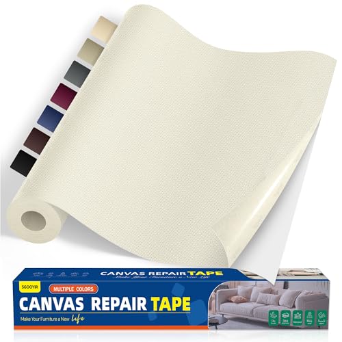 40x100cm Flicken Selbstklebend Stoff, Beige und Weiß Selbstklebender Stoffkleber Textilkleber, Wasserdichtes Leinwand Stoff Selbstklebend Reparatur Patches für Zelte, Sofa, RV Markise, Stühle 40x100cm Flicken Selbstklebend Stoff, Beige und Weiß Selbstklebender Stoffkleber Textilkleber, Wasserdichtes Leinwand Stoff Selbstklebend Reparatur Patches für Zelte, Sofa, RV Markise, Stühle von Sgooyir