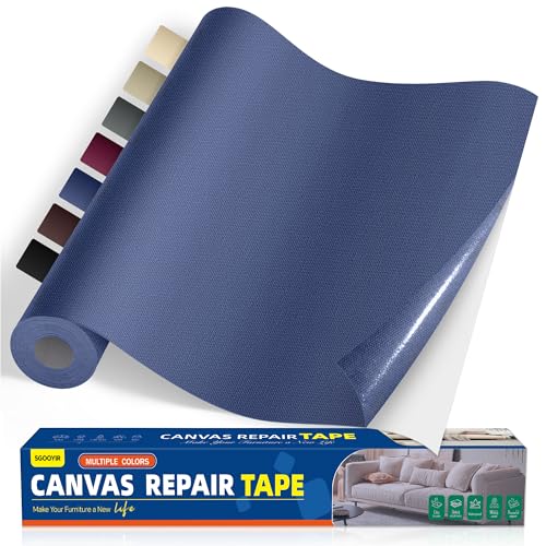 40x100cm Flicken Selbstklebend Stoff, Dunkelblau Selbstklebender Stoffkleber Textilkleber, Wasserdichtes Leinwand Stoff Selbstklebend Reparatur Patches für Zelte, Sofa, RV Markise, Stühle von Sgooyir