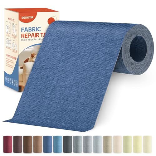 Flicken Selbstklebend Stoff Dunkelblau, 10x200cm Stoffflicken Selbstklebend Reparaturflicken, Leinenstoff Patches Reparaturset für Möbel, Autositze, Kleidung, Polsterbezüge, Stühle, Sofas, Kissen von Sgooyir