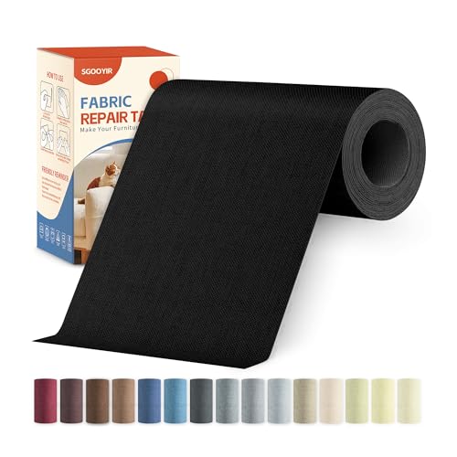 Flicken Selbstklebend Stoff Schwarz, 10x200cm Stoffflicken Selbstklebend Reparaturflicken, Leinenstoff Patches Reparaturset für Möbel, Autositze, Kleidung, Polsterbezüge, Stühle, Sofas, Kissen Flicken Selbstklebend Stoff Schwarz, 10x200cm Stoffflicken Selbstklebend Reparaturflicken, Leinenstoff Patches Reparaturset für Möbel, Autositze, Kleidung, Polsterbezüge, Stühle, Sofas, Kissen von Sgooyir
