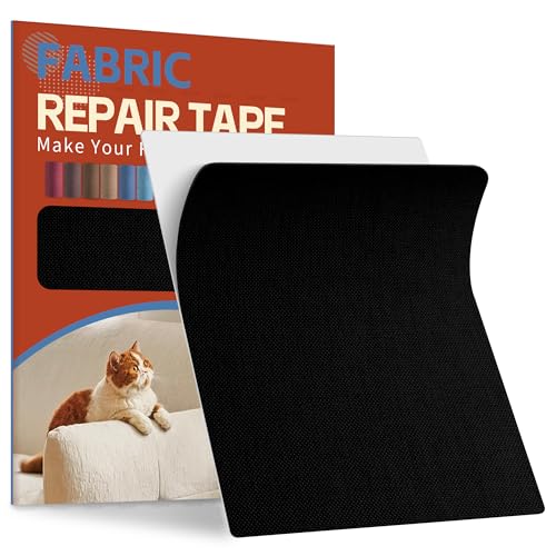 Flicken Selbstklebend Stoff Schwarz, 21x28cm Stoffflicken Selbstklebend Reparaturflicken, Leinenstoff Patches Reparaturset für Möbel, Autositze, Kleidung, Polsterbezüge, Stühle, Sofas, Kissen von Sgooyir
