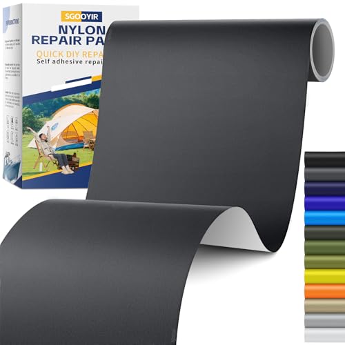 Sgooyir 15x160cm Selbstklebend Flicken Reparaturset, Dunkelgrau Flicken Daunenjacke Selbstklebend, Wasserdichte Nylon Flicken Selbstklebender Stoff Reparaturflicken für Zelte, Daunenjacke, Tasche Sgooyir 15x160cm Selbstklebend Flicken Reparaturset, Dunkelgrau Flicken Daunenjacke Selbstklebend, Wasserdichte Nylon Flicken Selbstklebender Stoff Reparaturflicken für Zelte, Daunenjacke, Tasche von Sgooyir