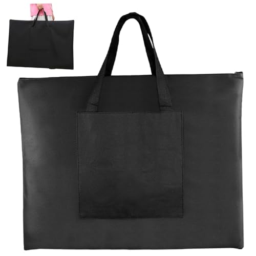 ART -Portfolio -Tasche 26x21 -Zoll Reißverschluss Portfolio -Bag mit Tasche und externer wasserdichtes schwarzes Leinwand Kunstlager für Zeichenbrett, Poster und mehr von Sgqtqybk