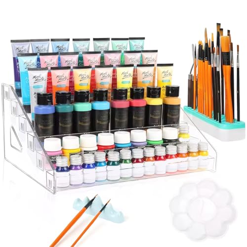 Sgqtqybk Lackregal, Kunstspeicher enthält 6-stufige klare Acryl-Lackregal, Pinselhalter mit großer Kapazität, Stifthalter und Farbpalette für Acrylhandwerkspeicher Sgqtqybk Lackregal, Kunstspeicher enthält 6-stufige klare Acryl-Lackregal, Pinselhalter mit großer Kapazität, Stifthalter und Farbpalette für Acrylhandwerkspeicher von Sgqtqybk