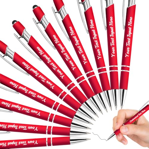 ShAxzHen Kugelschreiber mit Namen, personalisierbar, personalisierbar, graviert, für Business, Abschlussfeier, schwarze Tinte, Werbung, Büro, Geschenke, Rot, 48 Stück ShAxzHen Kugelschreiber mit Namen, personalisierbar, personalisierbar, graviert, für Business, Abschlussfeier, schwarze Tinte, Werbung, Büro, Geschenke, Rot, 48 Stück von ShAxzHen