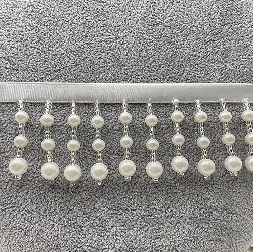 1 Stück 9,1 m lange Fransenborte mit Perlen – elegantes Hängeband for Nähen, Basteln, for Vorhänge, Lampenschirme und Hochzeitsdekorationen(Three beads) von ShaaoTng