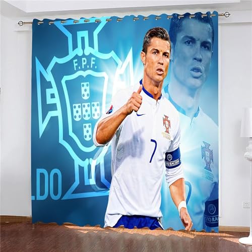 Shaari Cristiano Ronaldo Vorhänge Gardinen mit Ösen, Vorhang Blickdicht, Verdunklungsvorhänge, Fensterdekoration, Schlafzimmer Wohnzimmer & Kinderzimmer Deko, Blackout Curtain 2er Set Shaari Cristiano Ronaldo Vorhänge Gardinen mit Ösen, Vorhang Blickdicht, Verdunklungsvorhänge, Fensterdekoration, Schlafzimmer Wohnzimmer & Kinderzimmer Deko, Blackout Curtain 2er Set von Shaari