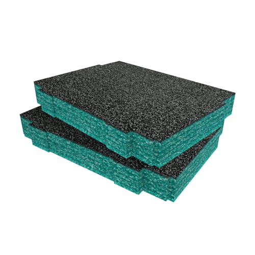 Shadow Foam – Makpac Einsatz [Doppelpack] Anpassbarer Schaumstoff für Makpac Modular-Systeme | Ideal für Lean, 5S, Kaizen & Custom Organizer (50 mm, Blaugrün) von Shadow Foam