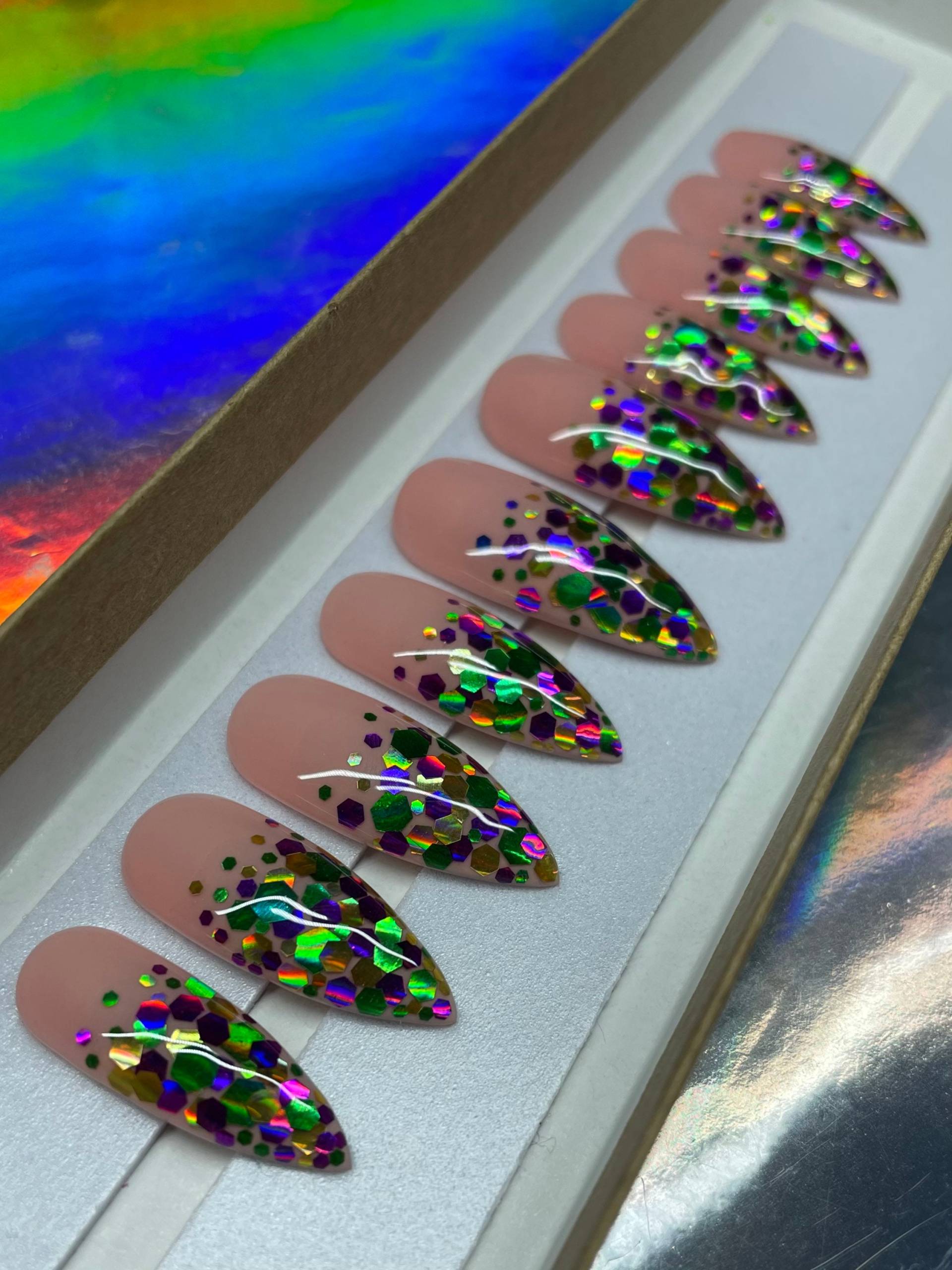 Karneval Glitter Drücken Sie Auf Die Nägel Karneval Glitter Drücken Sie Auf Die Nägel von ShadyClawsbyDevon