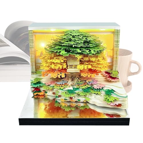 Shaersu 3D Notizblock, Skulptur Kalender 2026, Abreißblock Mit Baum Design Dekoratives Notizbuch Für Lehrer Zuhause Büro Weihnachten von Shaersu