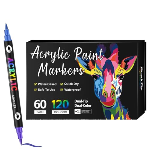 Shaersu Acrylmalstifte - Doppelspitze Stoffmalstifte | Permanente Bastelmarker Zeichenwerkzeuge Für Stein Stoff Papier Shaersu Acrylmalstifte - Doppelspitze Stoffmalstifte | Permanente Bastelmarker Zeichenwerkzeuge Für Stein Stoff Papier von Shaersu
