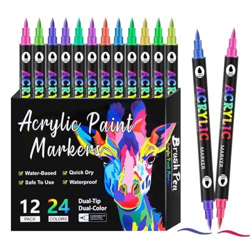 Shaersu Acrylmarker,Doppelspitzige Stifte Zum Bemalen Von Steinen | Schnell Trocknende Permanent Marker Für Kinder Erwachsene Shaersu Acrylmarker,Doppelspitzige Stifte Zum Bemalen Von Steinen | Schnell Trocknende Permanent Marker Für Kinder Erwachsene von Shaersu