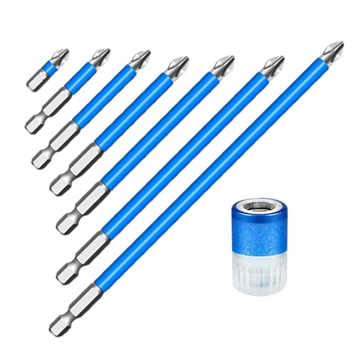 Shaersu Magnetisches Bit-Set, hohe Härte, Bohrwerkzeug, lange Kreuzschlitz-Bohrer, professionelles Schraubendreher-Bohrset von Shaersu