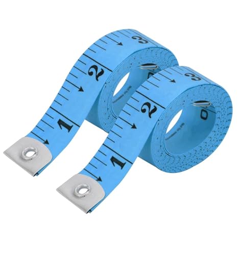 Shahi Flexibles Maßband, genaue Doppelskala, Standard- und metrische Maßbänder, weiches Maßband für Körper, Gewichtsverlust, Nähen, Schneiderhandwerk, Lineal, Blau, 150 cm (Blau/2 Stück) von Shahi