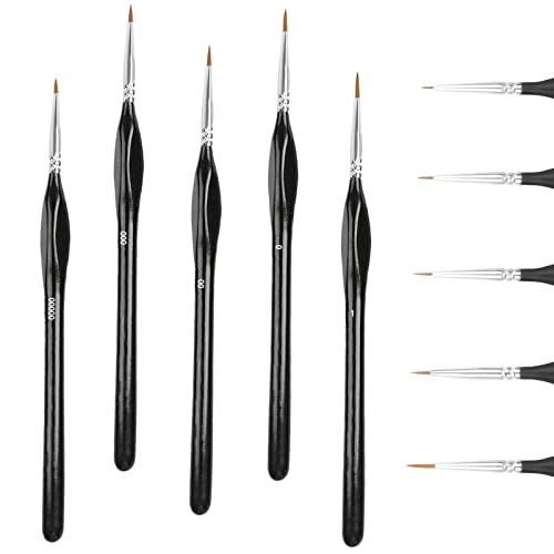 Fine Paint Brush, Feine Detail Pinsel Set 5er – Kleine Künstlerpinsel für Acryl, Aquarell, Öl, Miniaturen | Perfekt für Malen nach Zahlen, Modellbau & Miniaturmalerei Fine Paint Brush, Feine Detail Pinsel Set 5er – Kleine Künstlerpinsel für Acryl, Aquarell, Öl, Miniaturen | Perfekt für Malen nach Zahlen, Modellbau & Miniaturmalerei von Shakeel