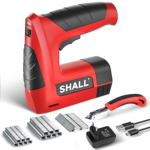 SHALL 3-in-1-Elektrotacker, kabelloser Polstertacker mit 2500 Heftklammern, Heftklammerentferner und Schnellladegerät für Handwerk, Heimwerken, Dekor SHALL 3-in-1-Elektrotacker, kabelloser Polstertacker mit 2500 Heftklammern, Heftklammerentferner und Schnellladegerät für Handwerk, Heimwerken, Dekor von Shall