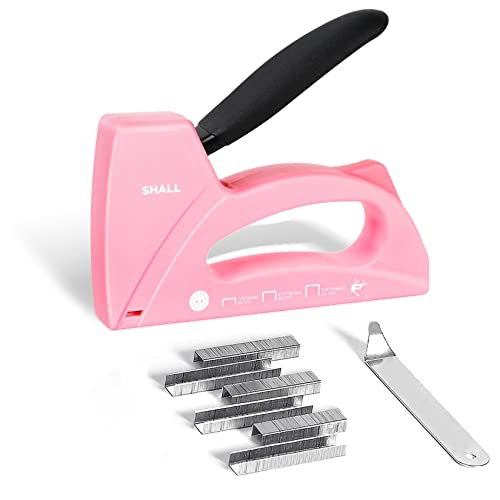 SHALL Leichter Tacker für Holz und rosa Polsterung Tacker mit 1600 Stück JT21 Tacker 1/4, 5/16, 3/8 Zoll und Tacker für Frauen Tacker zum Basteln, Stofftacker für Heimwerker SHALL Leichter Tacker für Holz und rosa Polsterung Tacker mit 1600 Stück JT21 Tacker 1/4, 5/16, 3/8 Zoll und Tacker für Frauen Tacker zum Basteln, Stofftacker für Heimwerker von Shall