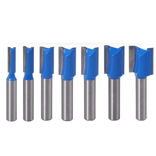 Shallho 7 Stück 8mm Schaft Nutfräser Set, 6-20mm Fräser Router Bits, Gerader Schnitt, Wolframcarbid Hartmetall Fräsen Werkzeug Set für Holzbearbeitung Shallho 7 Stück 8mm Schaft Nutfräser Set, 6-20mm Fräser Router Bits, Gerader Schnitt, Wolframcarbid Hartmetall Fräsen Werkzeug Set für Holzbearbeitung von Shallho