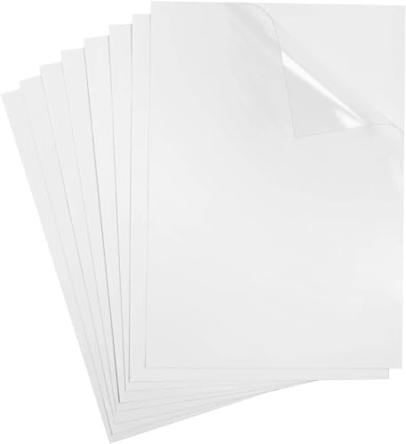 Stickerpapier zum Bedrucken, 25 Blätter A4 Vinyl Aufkleberfolie Selbstklebend Folie 100% Transparent Klar für Laserdrucker Tintenstrahldrucker Schnell Trocknen（Transparent） von Shalwinn
