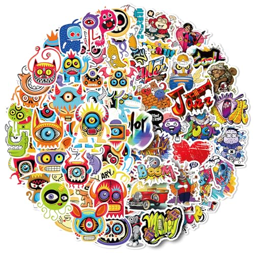 100Stk Monster Aufkleber, Kinder Aufkleber Set, Street Graffiti Aufkleber, Gepäck Skateboard Laptop Gitarre von Shamoparty