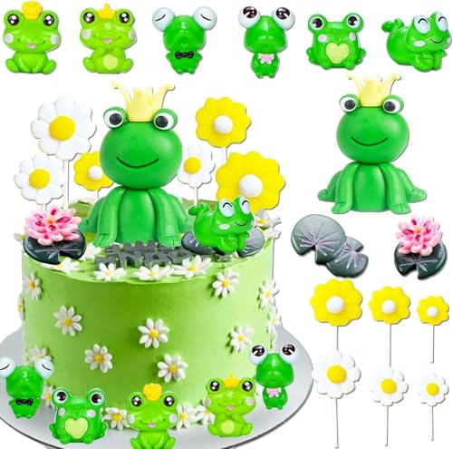 15 Stück Frosch Prinz Thema Kuchen Topper, Daisy Kuchen Topper, Lotus Blatt Lotus Blume Kuchen Topper Set, Kindergeburtstag Kuchen Topper, Mädchen Geburtstag Geschenk 15 Stück Frosch Prinz Thema Kuchen Topper, Daisy Kuchen Topper, Lotus Blatt Lotus Blume Kuchen Topper Set, Kindergeburtstag Kuchen Topper, Mädchen Geburtstag Geschenk von Shamoparty