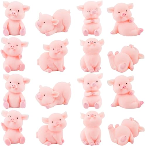 16 Stück Glücksschweinchen Figuren rosa, Glücksbringer Mini Schweine Deko,Schweinchen Miniatur Ornamente, Glücksbringer Silvester Harz Schwein Kuchen Toppers für DIY Handwerk Party Set 16 Stück Glücksschweinchen Figuren rosa, Glücksbringer Mini Schweine Deko,Schweinchen Miniatur Ornamente, Glücksbringer Silvester Harz Schwein Kuchen Toppers für DIY Handwerk Party Set von Shamoparty